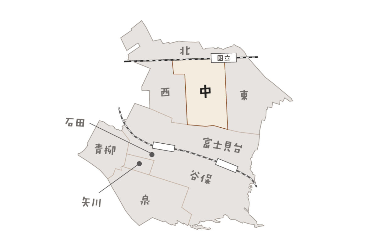 中地区の位置がわかるマップです。